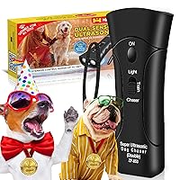 Anti Barking Device, Dual Sensor Ultrasonic Dog Bark Deterrent with 3 Modes and LED Light, Professional Dog Training Tool, Bark Collar Alternative | Outdoor & Indoor, Safe for Human & Dogs, up to 33FT
