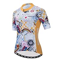 Weimostar Women's Cycling Jersey Short Sleeve Bike Shirt Top Bicycle Clothing with Three Pockets
