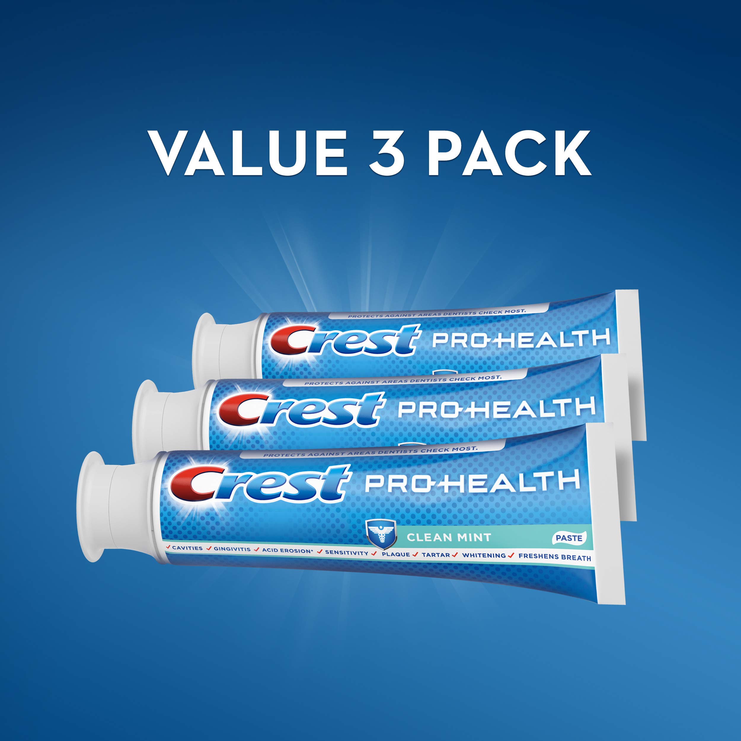 Crest Pro-Health Smooth Formula Toothpaste, Clean Mint, 4.6 oz, Pack of 3 (Packaging May Vary)