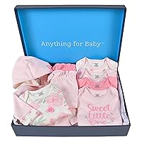 Gerber Gerber Baby 8-Piece Clothing Gift Set (5Pk Bodysuits 2Pk Pants & 1Pk Hooded Cardigan), Pink, Newborn