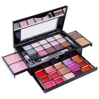 SHANY Fierce & Flawless All-in-One Makeup Set Compact with Mirror, 15 Eye Shadows, 2 Bronzers, 2 Blushes and 15 Lip/Eye Glosses - Applicators Included