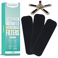 Ceiling Fan Filters for Blades - Activated Carbon Air Filter Ceiling Fan Air Purifier Pads, Charcoal Fan Filter for Ceiling Fan Dust Catcher, Universal Ceiling Fan Blade Air Filter (3 Pack)