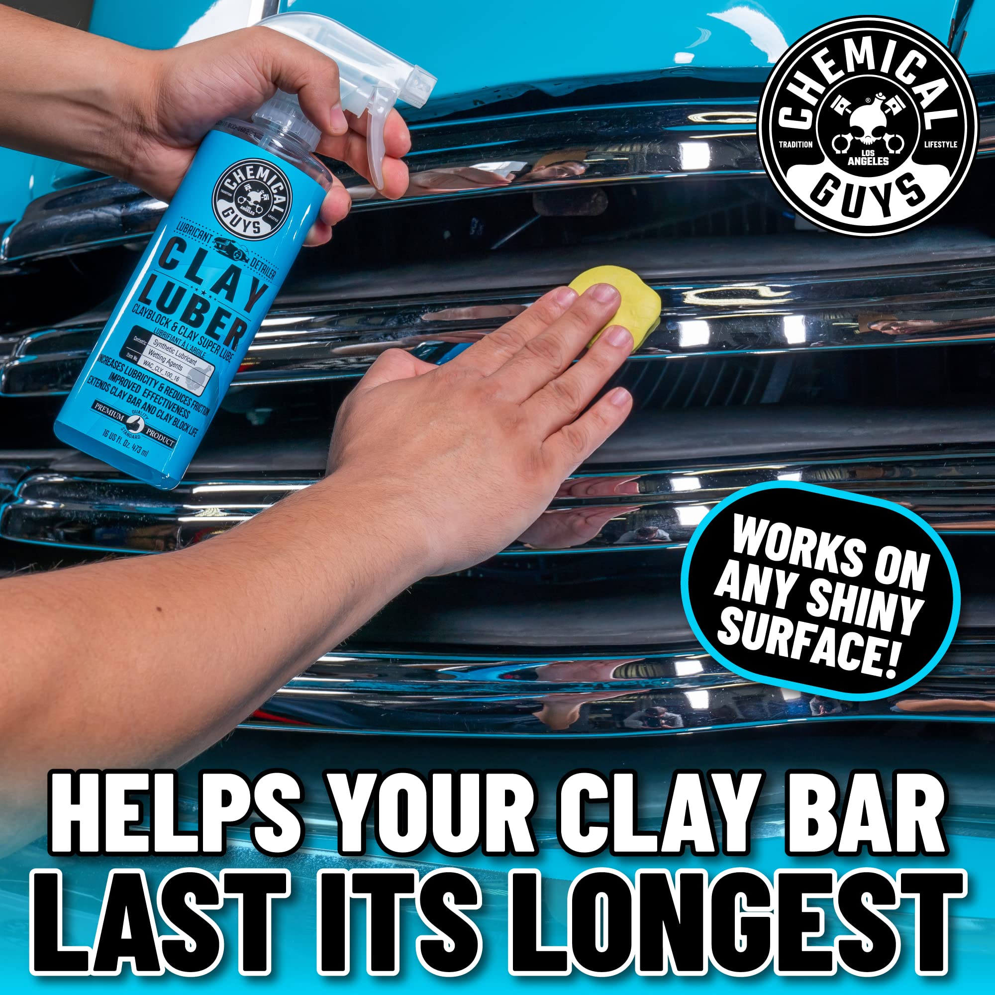 Chemical Guys CLY_109 Light Duty Clay Bar and Luber Synthetic Lubricant Kit  (16 oz) (2 Items) 