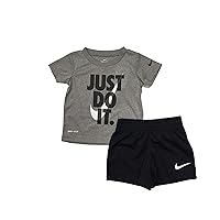 Nike Boy's Dri-FIT Just Do It Graphic T-Shirt & Shorts Two-Piece Set (Little Kids) Black/Grey 5 Little Kids