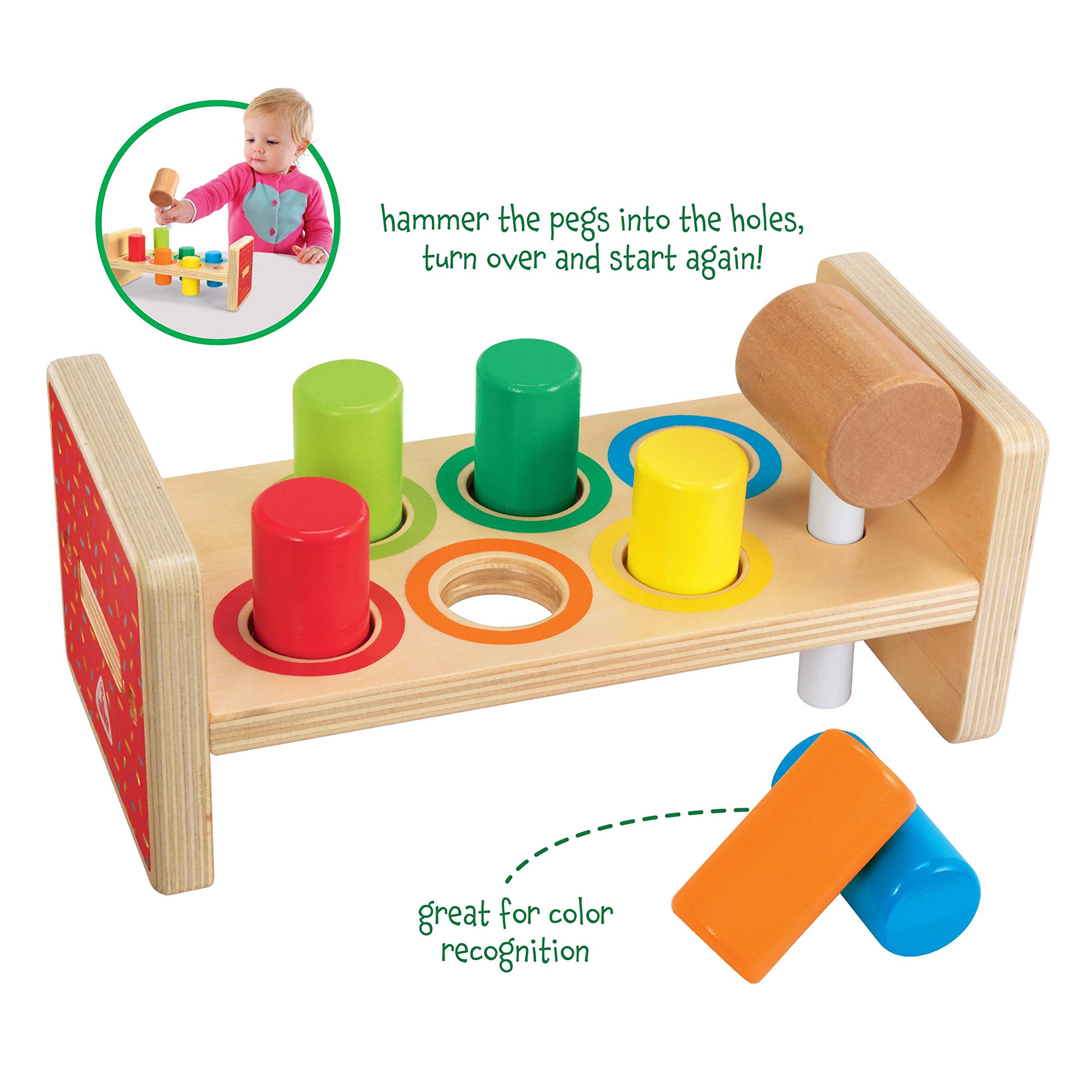 Early Learning Centre Wooden Hammer Bench, Hand Eye Coordination, Stimulates Senses,, Kids Toys for Ages 18 Month, Gifts and Presents, Amazon Exclusive