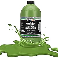 Grass Green Acrylic Ready to Pour Pouring Paint - Premium 32-Ounce Pre-Mixed Water-Based - for Canvas, Wood, Paper, Crafts, Tile, Rocks and More