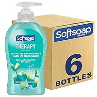 Softsoap Therapy Cooling Eucalyptus Sea Salt Scent Exfoliating Liquid Hand Soap, 11.25 Oz, 6 pack