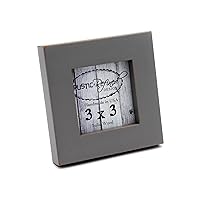3x3 Solid Wood Made in USA Picture Frame with 1 Inch Border (Gallery Collection) - Gray