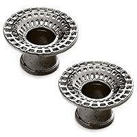 Pair of Gunmetal Plated Double Flared Black Hole Eyelets: 6g