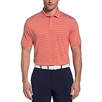 PGA TOUR Men's Short Sleeve Single Feeder Stripe Polo Shirt