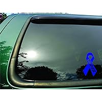 Survivor Ribbon Dark Blue Colon Cancer - Die Cut Vinyl Window Decal/sticker for Car or Truck 3.5