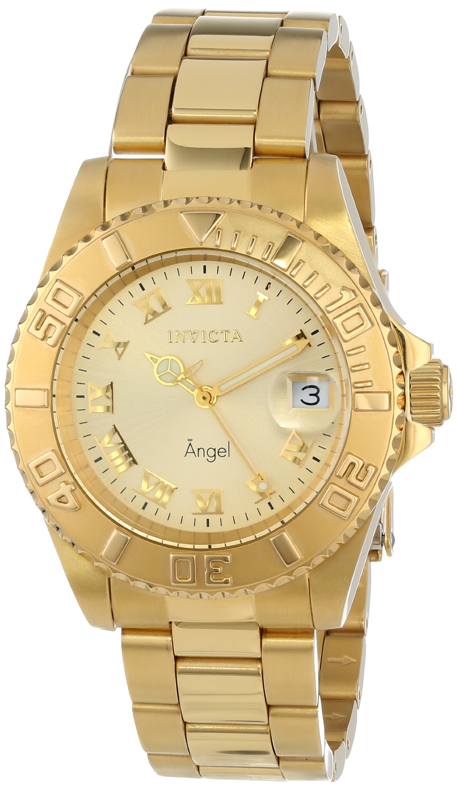 Invicta Women's Angel 40mm Gold Tone/Rose Tone Stainless Steel Quartz Watch, Gold (Model: 14321, 14368)