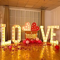 Giant Marquee Love LED Letters Heart LED Light Sign Wedding 4 ft Tall Light up Love Sign with 2.4 ft Heart Shaped Lights for Proposal Anniversary Birthday Valentine's Day Party Decor