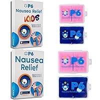 Motion Sickness Bands Family Pack for Kids and Adults Anti Nausea Sea Cruise Travel Car Sickness All Natural Non Drowsy Relief Acupressure Treatment (4 Pack, Pink - Royal Blue)