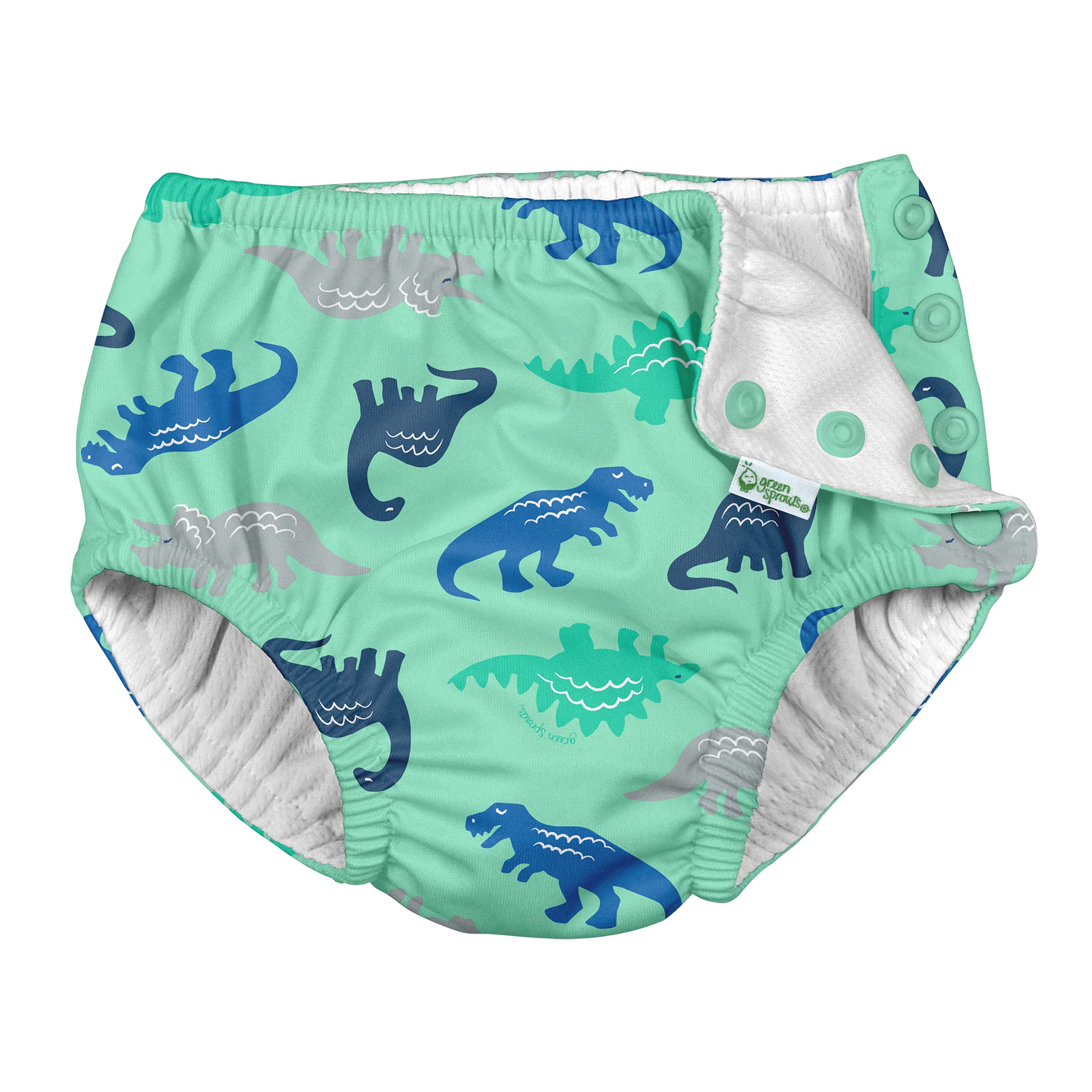 i Play Boys Reusable Absorbent Baby Swim Diapers Seafoam Simple Dino 12 Months