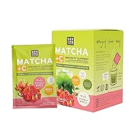 SEN CHA Naturals Dragonfruit Green Tea + C Effervescent Drink Mix with 200% Vitamin C, Japanese Matcha Powder, Acerola Cherry, Coconut Water Powder, Orange Peel, Turmeric & Ginger (Pack of 10)