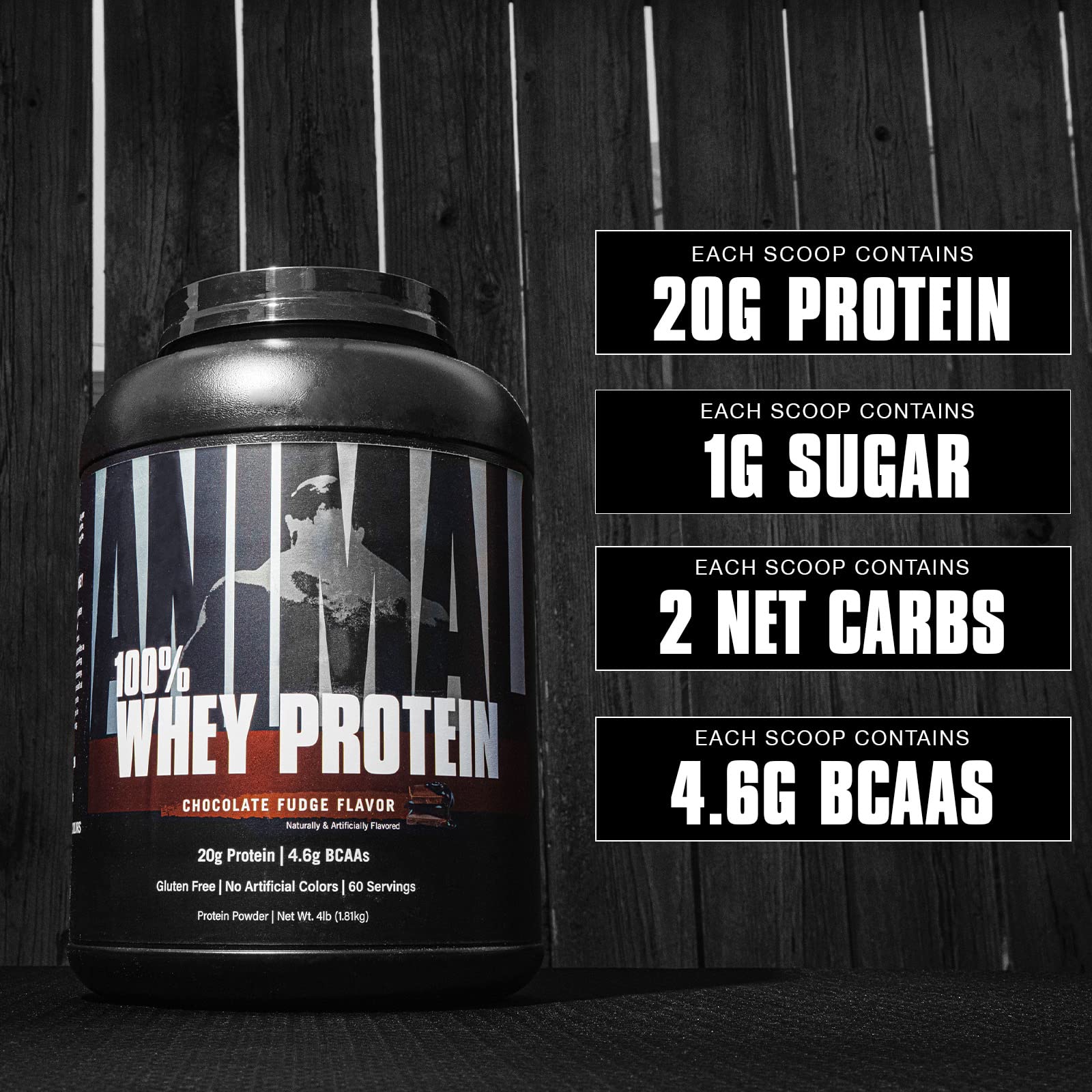 Animal 100% Whey Protein Powder – Whey Blend for Pre- or Post-Workout, Recovery or an Anytime Protein Boost– Low Sugar – Chocolate, 4 lb