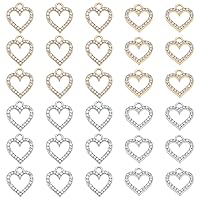 Rhinestone Heart Teardrop Star Pendants Love Shape Butterfly Moon Alloy Charms Valentine Heart Dangle Charms for DIY Necklace Jewelry Making