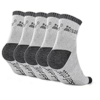 5-Pack Moisture Control Cushioned Compression Work Boots Socks for Men Women Youth