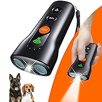 Dog Bark Deterrent Devices 3 in 1,Anti Barking Device for Dogs Dual Sensor,Rechargeable Ultrasonic Dog Bark Deterrent 50FT with High Low Mode,Portable Training Devices Safe for Indoor Outdoor (Black)