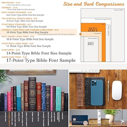 KJV Holy Bible, Large Print Compact, Saddle Tan Faux Leather w/Ribbon Marker, Red Letter, King James Version