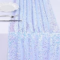 Blue Table Runner Sequin 10FT Iridescent Table Runner 25X120 inch Under The Sea Party Decorations Mermaid Party Supplies for Wedding Birthday Mermaid Theme Party