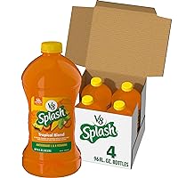 V8 Splash Tropical Fruit Blend Flavored Juice Beverage, 96 Ounce Bottle (Pack of 4)