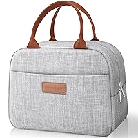 Lunch Bags for Women & Men - Reusable Insulated Lunchbox Bags/Lunch Tote Bag with an Oversized Front Pocket for Work, Picnics, or Camping (Gray)