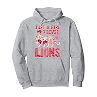 Lion Just A Girl Who Loves Lions Flower Women Cute Floral Pullover Hoodie