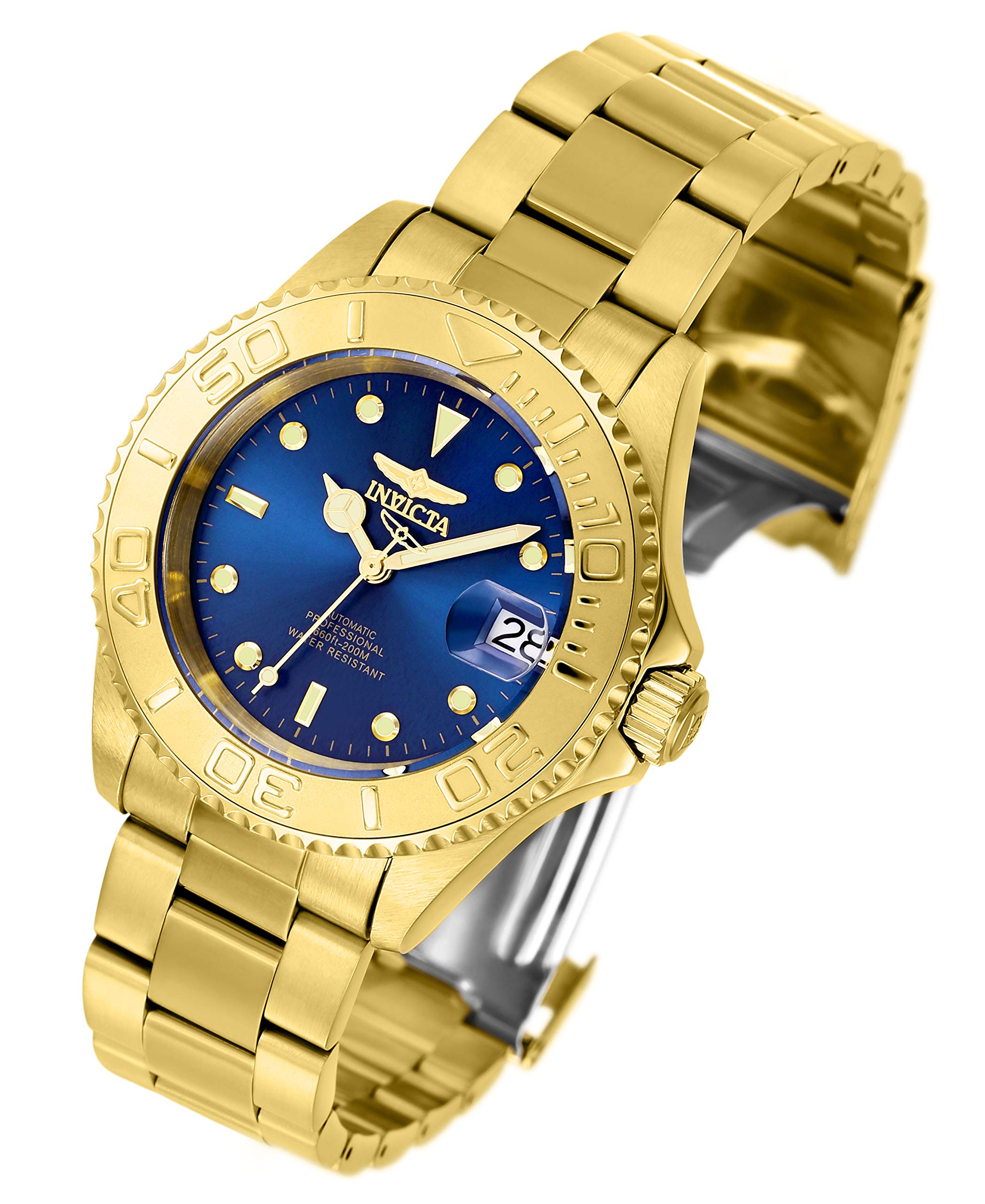 Invicta Men's 26997 Pro Diver Analog Display Automatic Self Wind Gold Watch, Blue