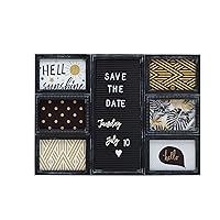 Melannco Customizable Letterboard 6-Opening Photo Collage, 20 x 14 inch, Distressed Black