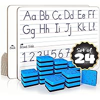 24 Pack Double Sided Whiteboard Lined Dry Erase Board for Kids Ruled Writing Board Handwriting Practice for Kids - Small White Board Dry Erase Board 9x12 Dry Erase Board with Lines