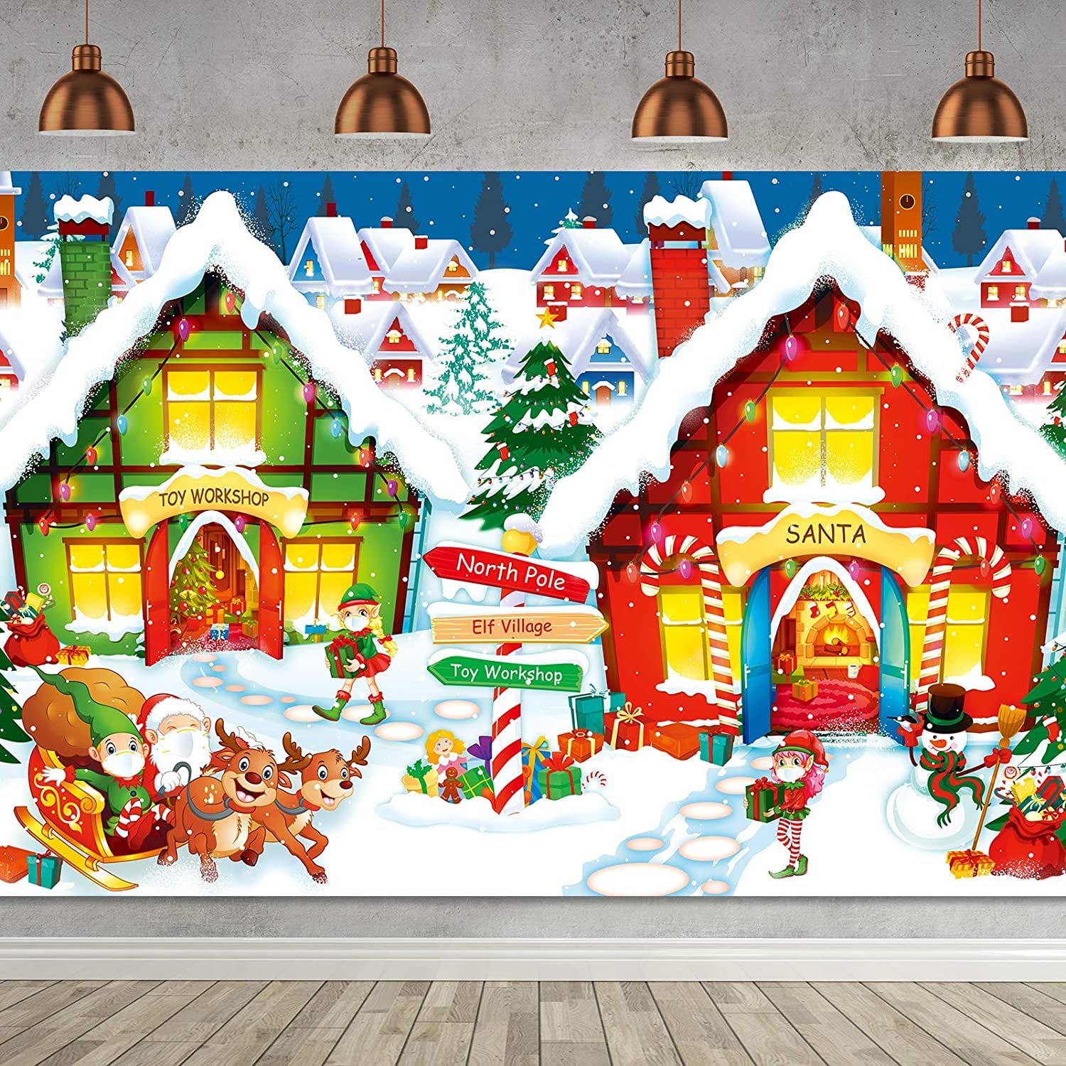 Mua Christmas Decoration Supplies, Extra Large Fabric North Pole ...