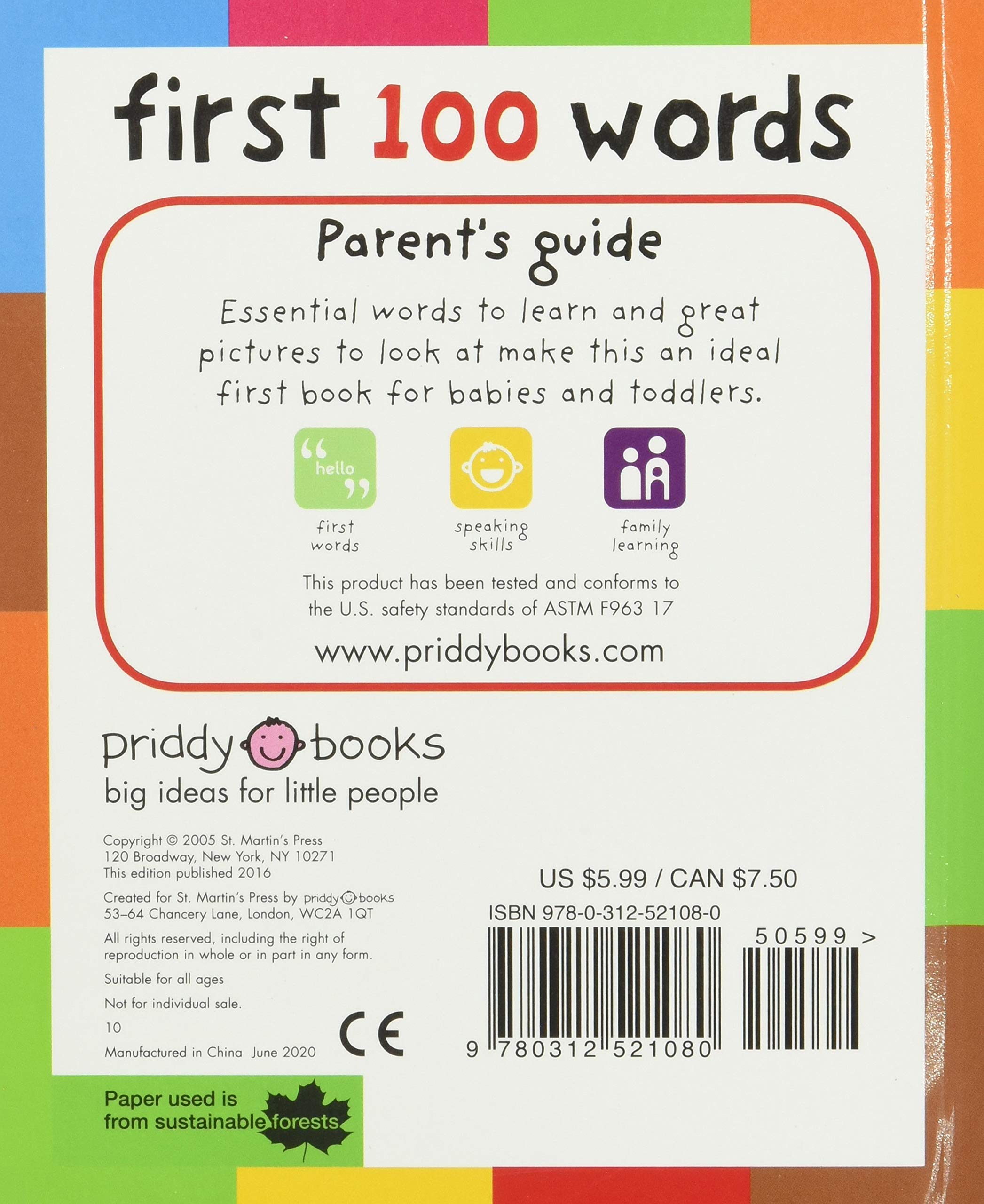 First 100 Board Book Box Set (3 books): First 100 Words, Numbers Colors Shapes, and First 100 Animals