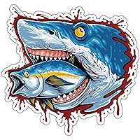 Shark Food Chain Hunting Fishing Jaws Car Bumper Vinyl Sticker Decal Motorcycle Stickers Good for Laptop Bumper Skateboard Luggage Sticker for Truck Hardhat Stickers for Men 4.5
