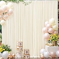 Champagne Backdrop Curtain for Parties Wedding Baby Shower Wrinkle Free Photo Curtains Backdrop Drapes Fabric Decoration for Bridal Shower 5ft x 7ft,2 Panels