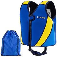 Limmys Premium Neoprene Swim Vest for Children - Ideal Buoyancy Swimming Aid for Boys, Girls and Toddlers - Modern Design Swim Jacket - Drawstring Bag Included …