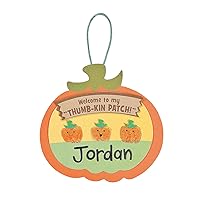 Fun Express Thumbprint Pumpkin Patch Craft Kit - Makes 12 - DIY Halloween Crafts for Kids
