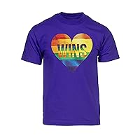 Mens Pride Love Wins Rainbow Heart Short-Sleeve T-Shirt
