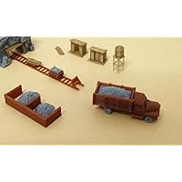 Train Railway Ore Mining Accessories: Cart Truck Shanty. N Scale