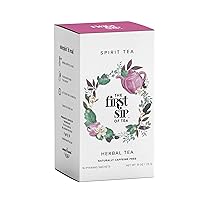 Spirit Tea, Herbal Tea Bags, Chamomile, Lavender, Rose, Cloves, Caffeine-Free, Calming Stress Relief & Health Support Evening Tea - 16 Cups | The Spice Hut, First Sip Of Tea
