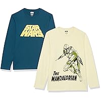 Amazon Essentials Disney | Marvel | Star Wars Men's Long-Sleeve T-Shirts, Pack of 2