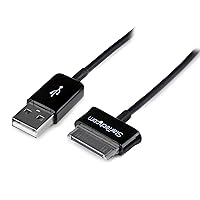 StarTech.com 1m Dock Connector to USB Cable for Samsung Galaxy Tab - USB Cable to Samsung Galaxy Tablet (USB2SDC1M) Black