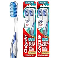 Gum Health Toothbrush, Extra Soft Toothbrush with Floss-Tip Bristles, 4 Pack