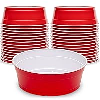 GoBig Red Party Cup Bowls - Large Disposable Plastic Bowls - 22 oz or 60 oz