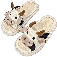 Women slippers Animal slippers Cartoon pig slippers Linen slippers at home Cute and comfortable plush slippers