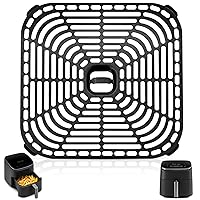 Air Fryer Grill Pan for COSORI Air Fryer TurboBlaze 6 Qt, Non-Stick 8.9’’*8.9’’Square Air Fryer Rack Replacement Parts Accessories Grill Plate Crisper Plate Tray with Rubber Bumpers, Dishwasher Safe
