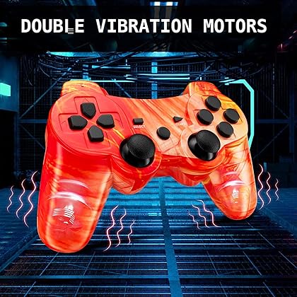 Boowen Wireless Controller for PS3 2 Pack, Controller for Sony PlayStation 3, Dual Vibration 6-Axis High-Performance Motion Sense Upgraded Gaming Controller, Compatible with PlayStation 3