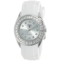 Trax Women Rox Crystal Bezel Watch with Rubber Silicone Band