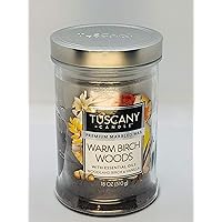 Tuscany Candle Warm Birch Woods Premium Marbled Wax Candle 2- Wick 18oz.